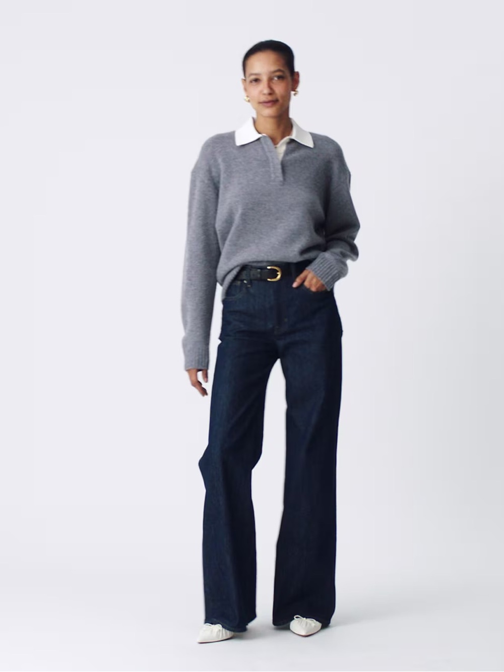 J. Crew The Denim Trouser Jean in High Rise, Dark Wash, Wide Leg